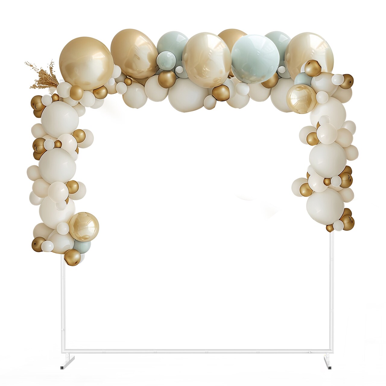 6.6ft Square Wedding Arch Stand, Heavy-Duty White Backdrop Frame for Party Decor